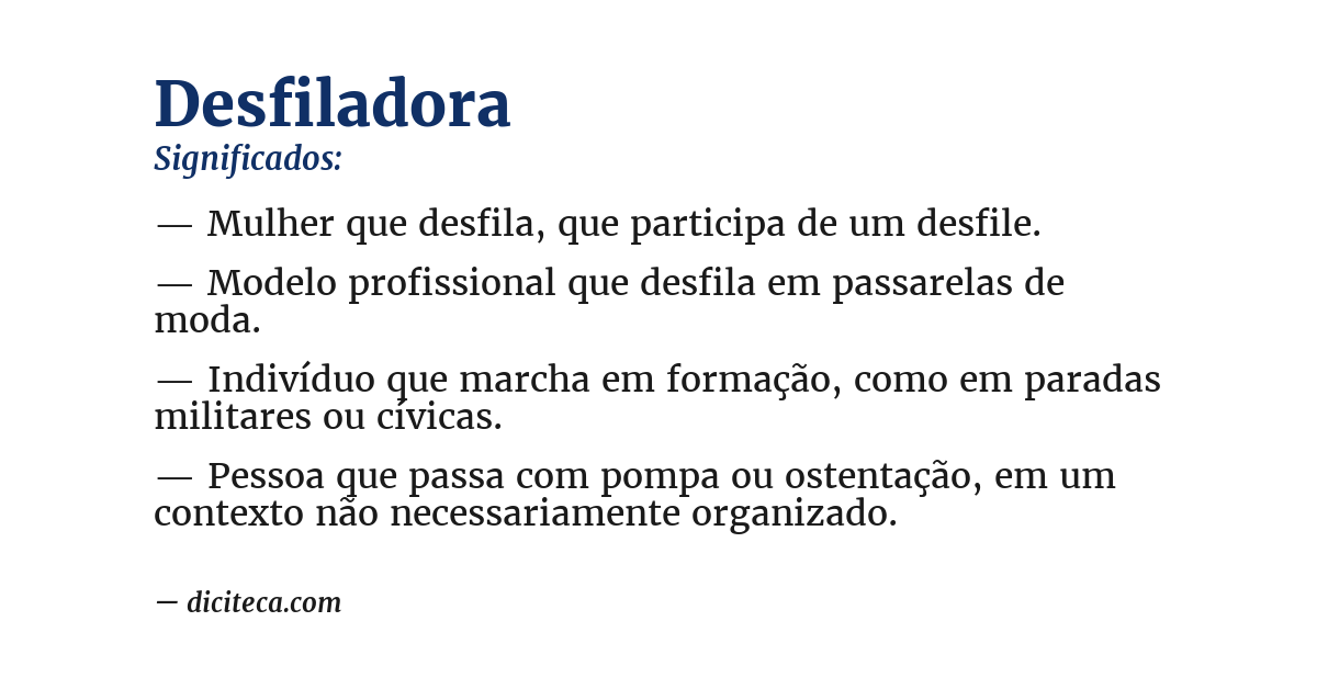 Significado de desfiladora