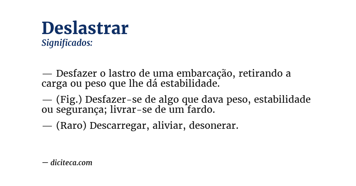 Significado de deslastrar