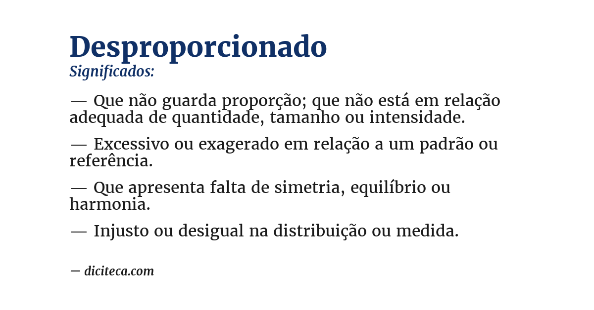 Significado de desproporcionado