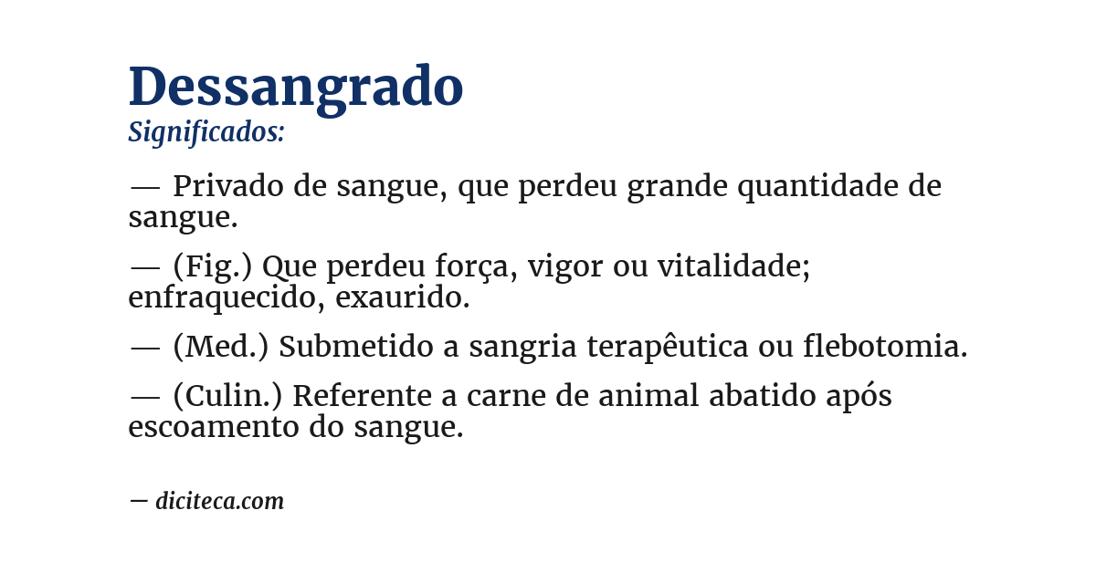 Significado de dessangrado