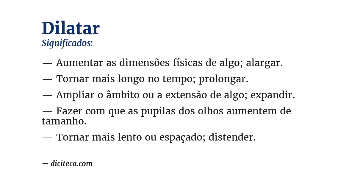 Significado de dilatar