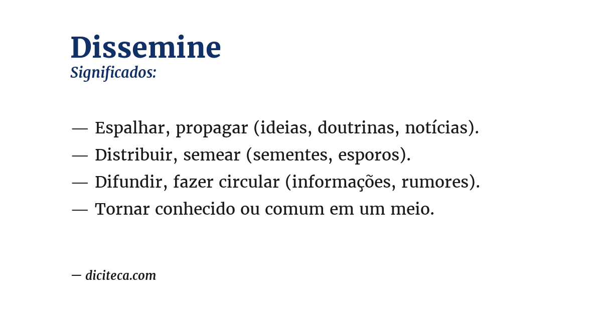 Significado de dissemine
