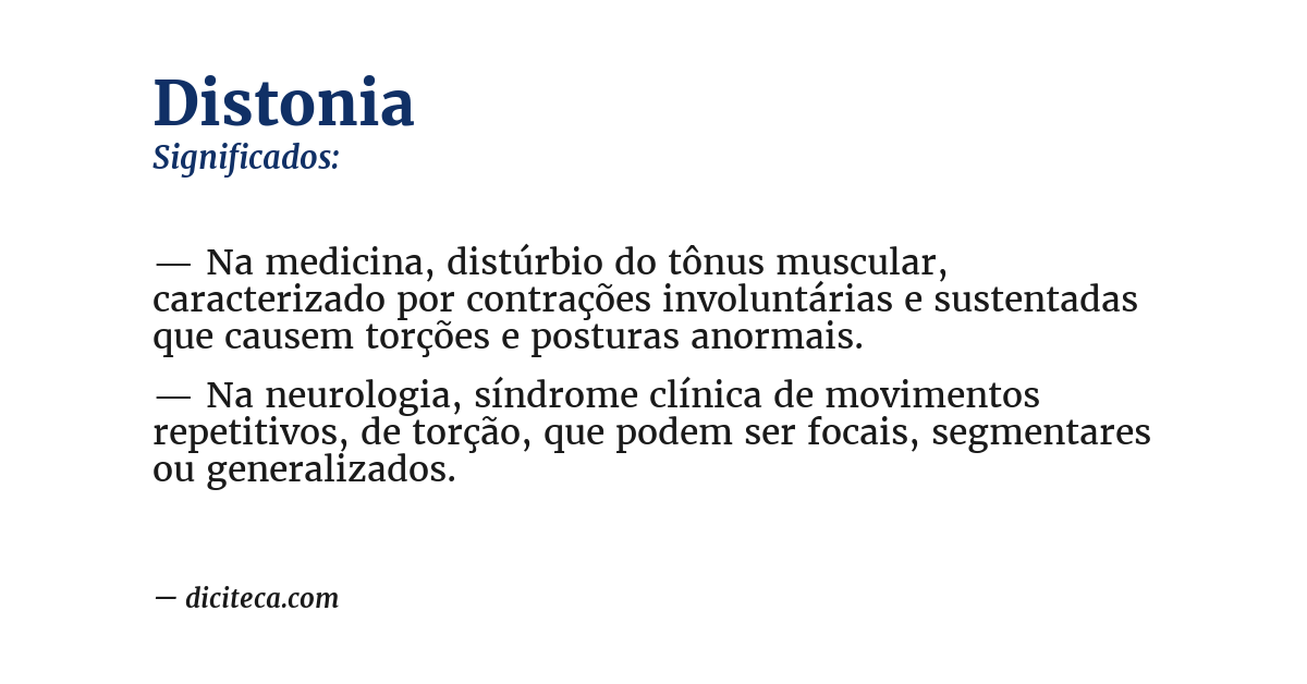 Significado de distonia