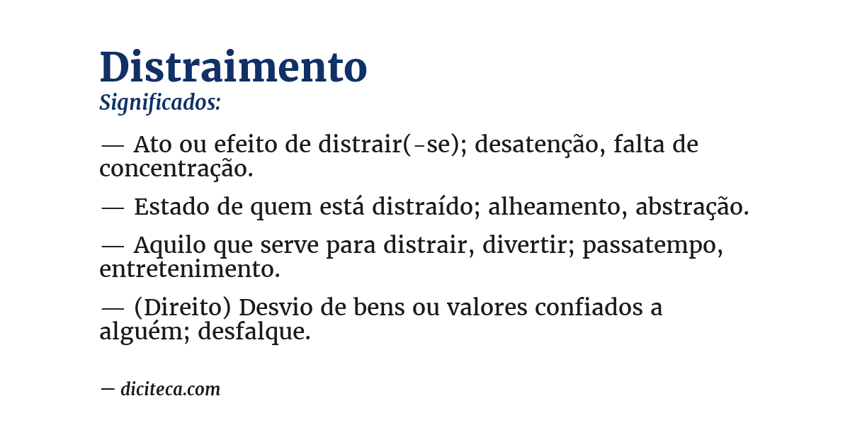Significado de distraimento