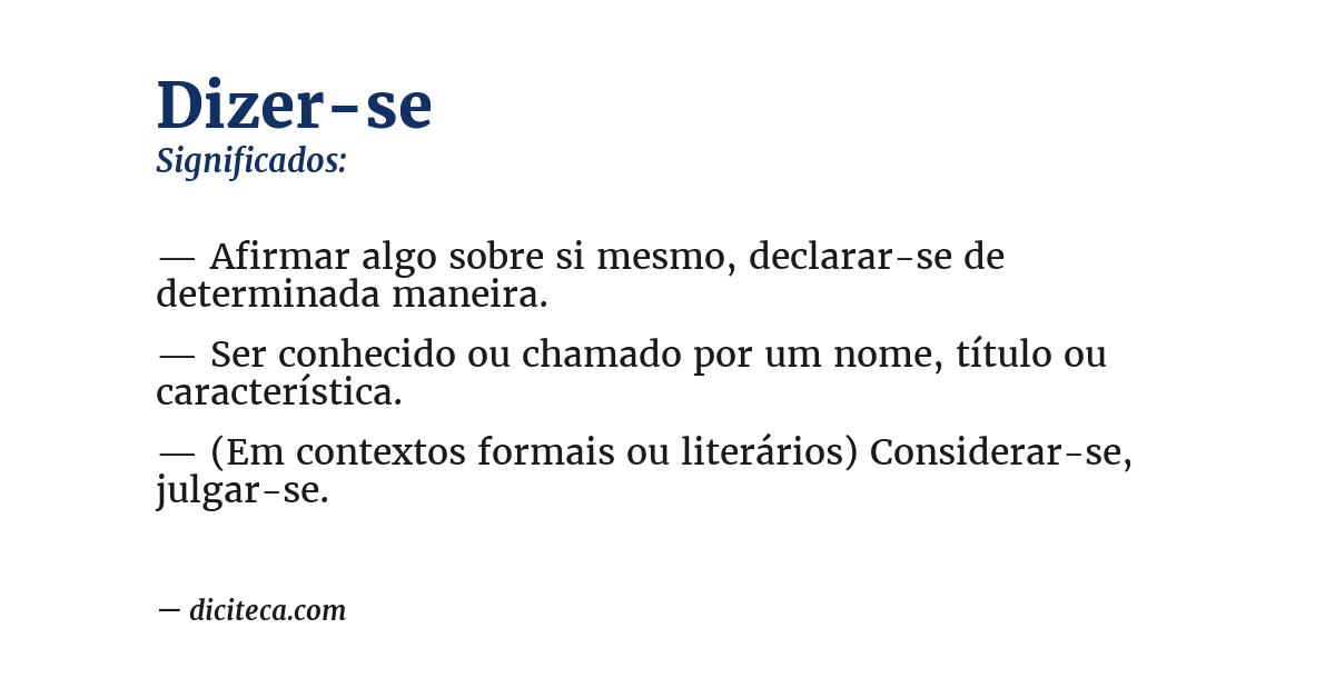 Significado de dizer-se