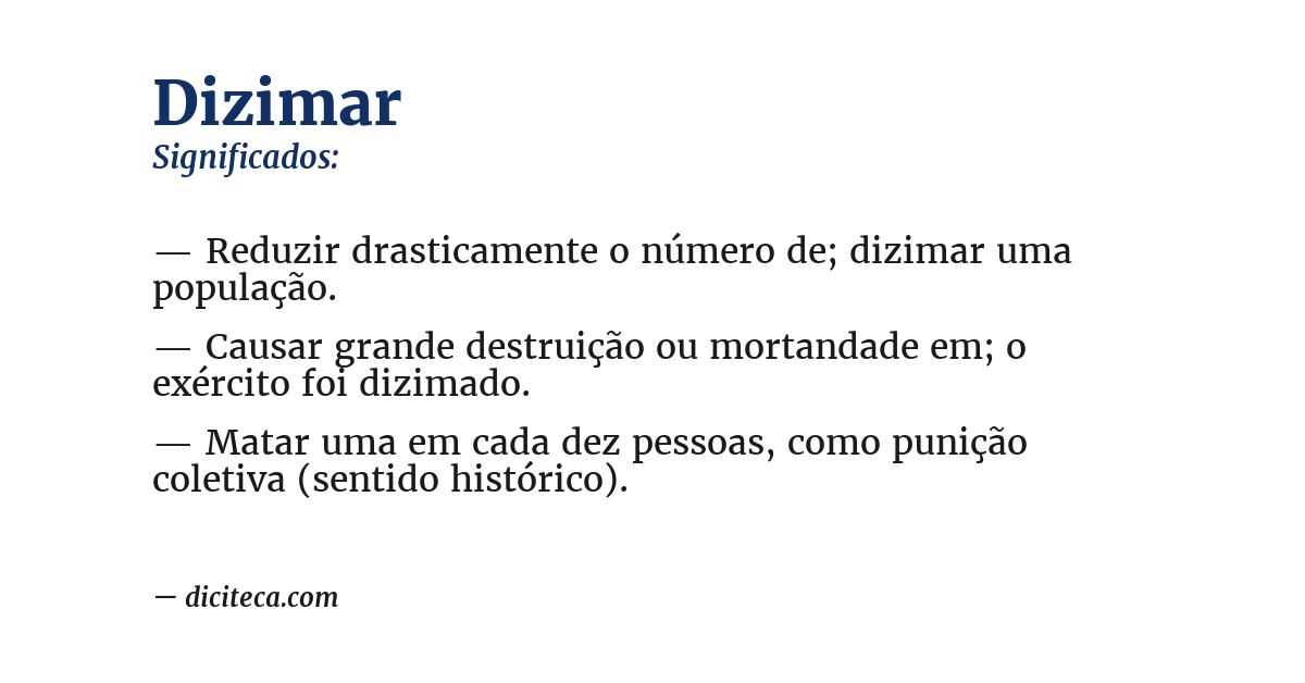 Significado de dizimar