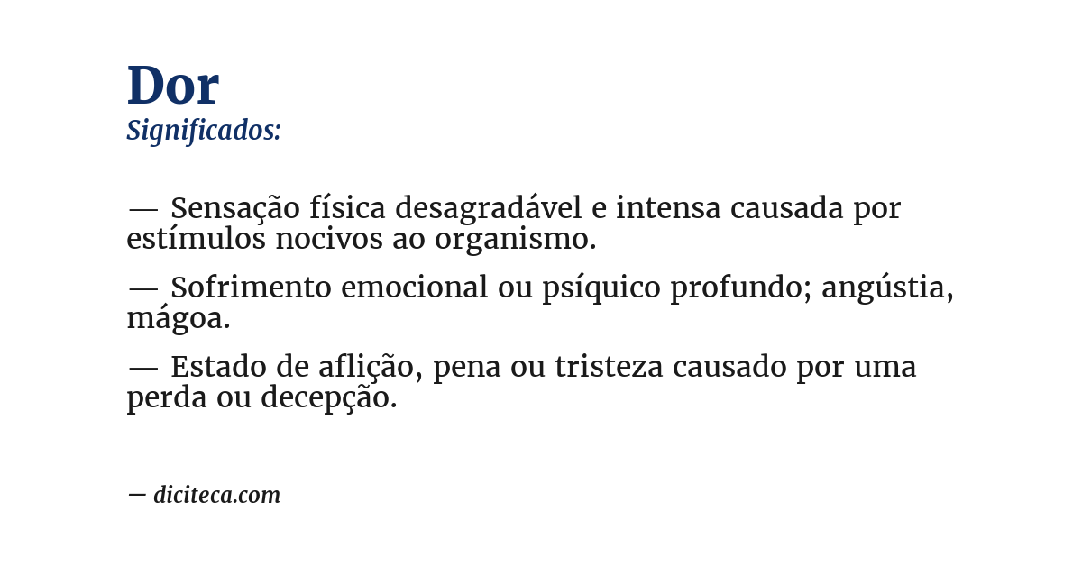 Significado de dor