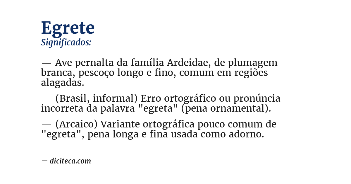 Significado de egrete