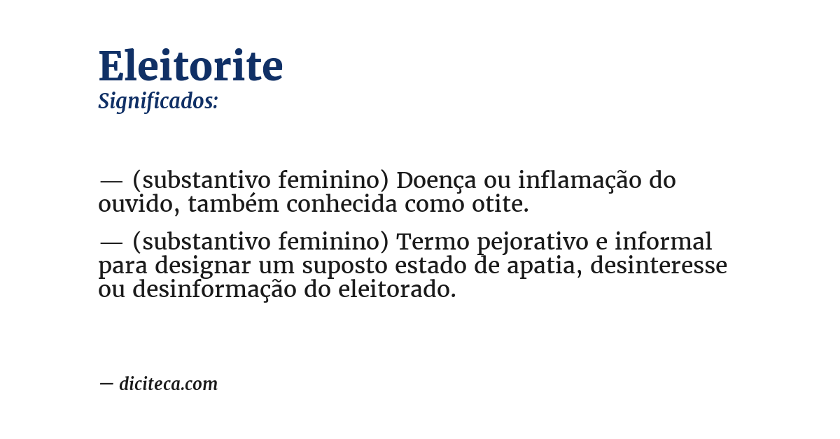 Significado de eleitorite
