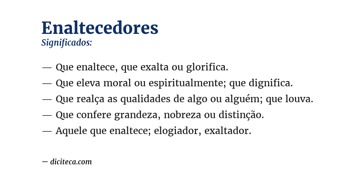 Significado de enaltecedores