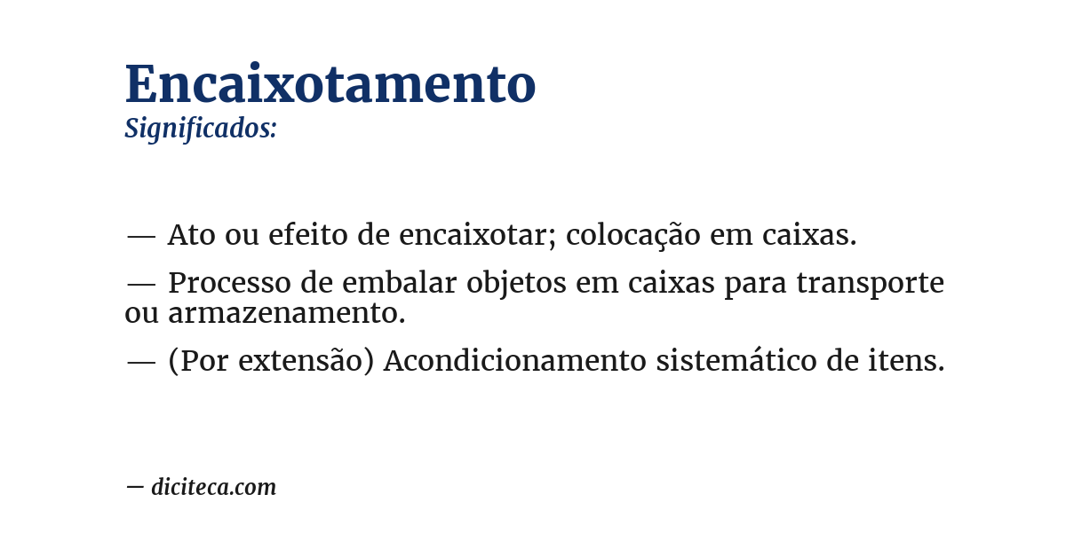 Significado de encaixotamento