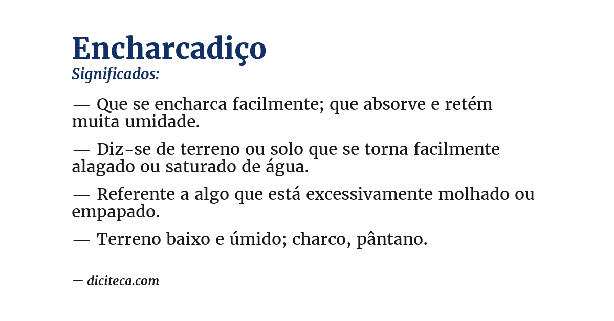 Significado de encharcadiço