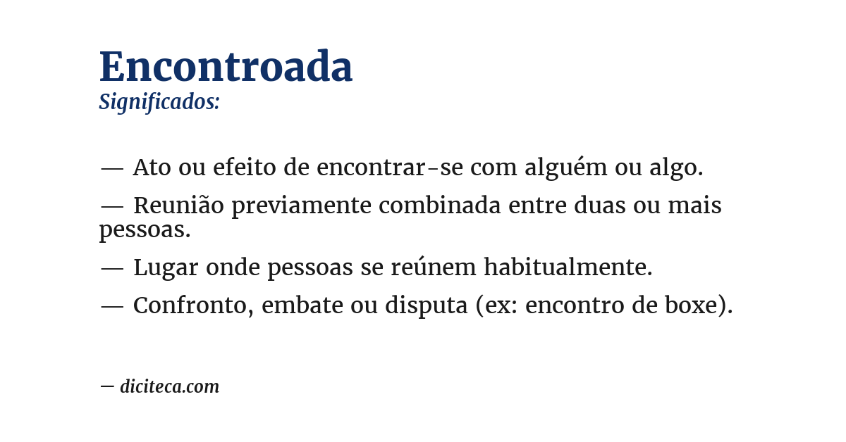 Significado de encontroada