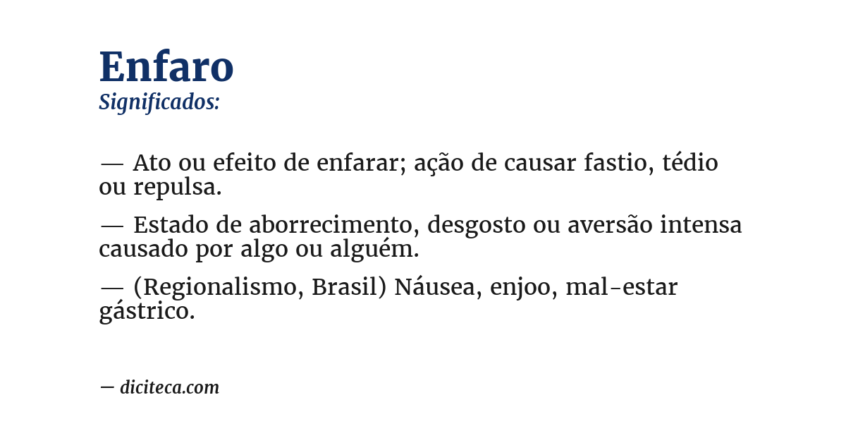 Significado de enfaro