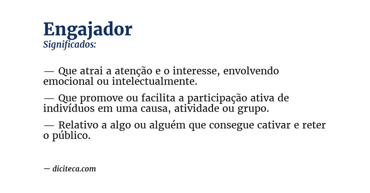 Significado de engajador
