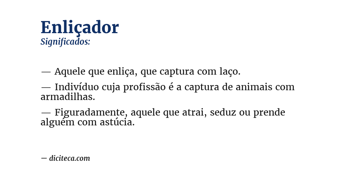 Significado de enliçador