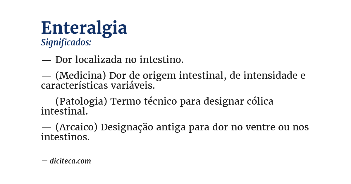 Significado de enteralgia