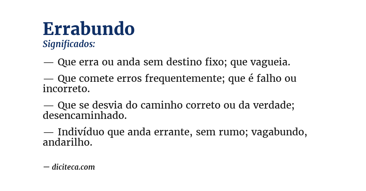 Significado de errabundo