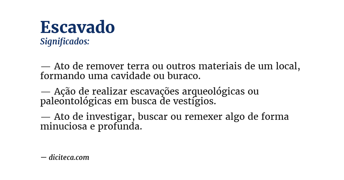 Significado de escavado