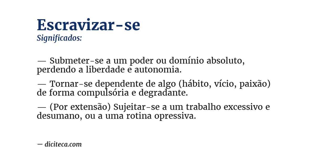 Significado de escravizar-se