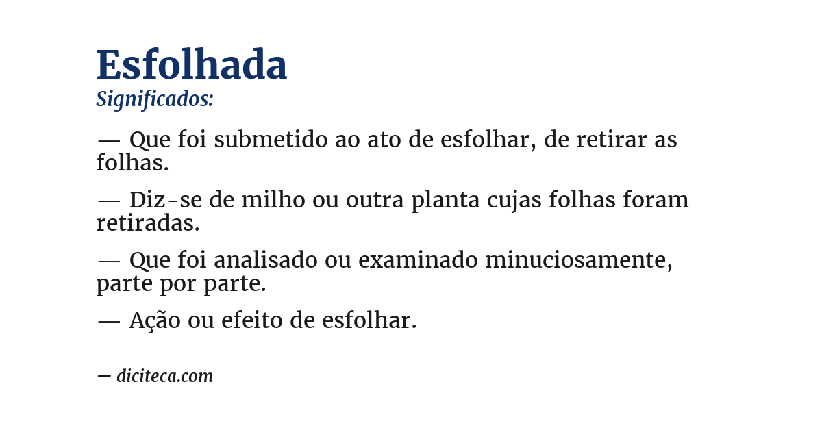 Significado de esfolhada