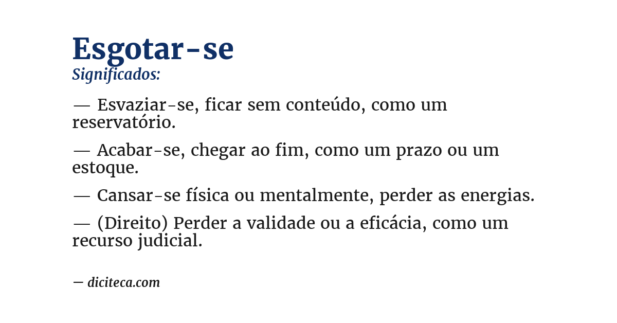 Significado de esgotar-se