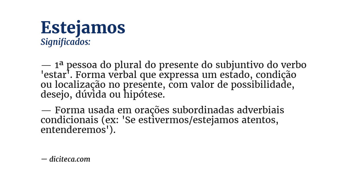 Significado de estejamos