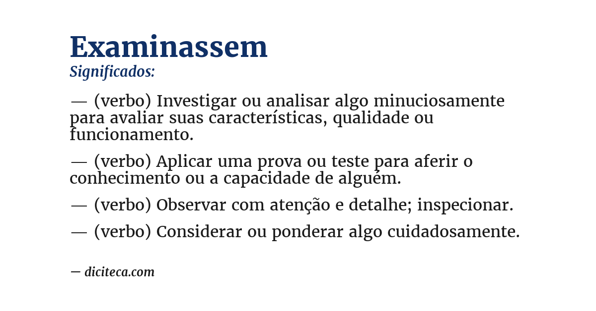 Significado de examinassem