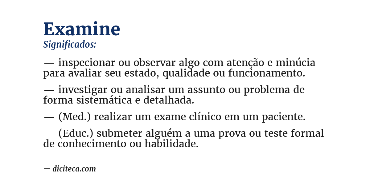 Significado de examine
