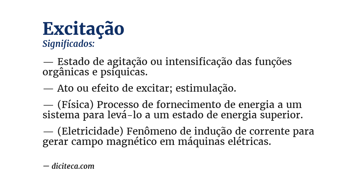Significado de excitação