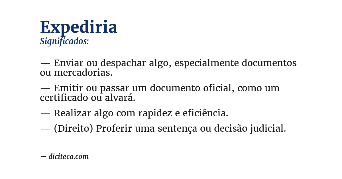 Significado de expediria