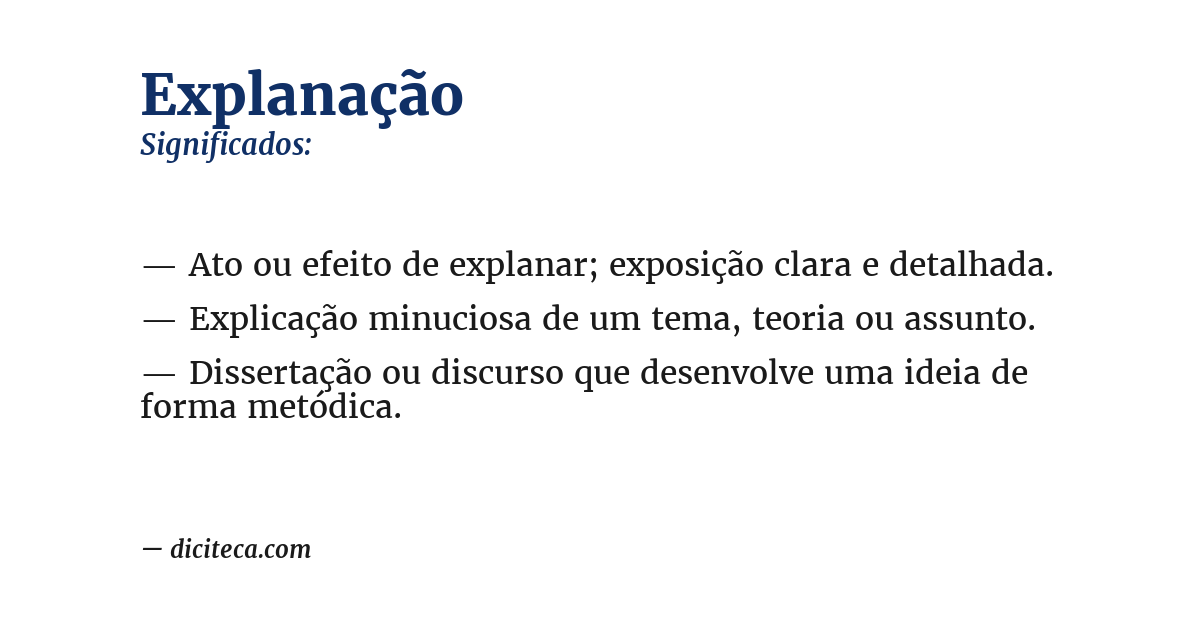 Significado de explanação