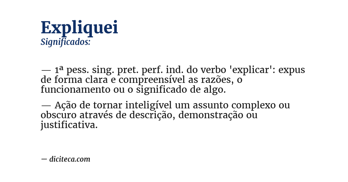 Significado de expliquei
