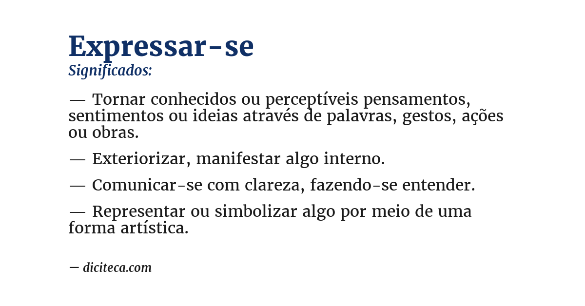 Significado de expressar-se