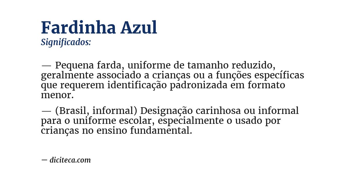 Significado de fardinha azul