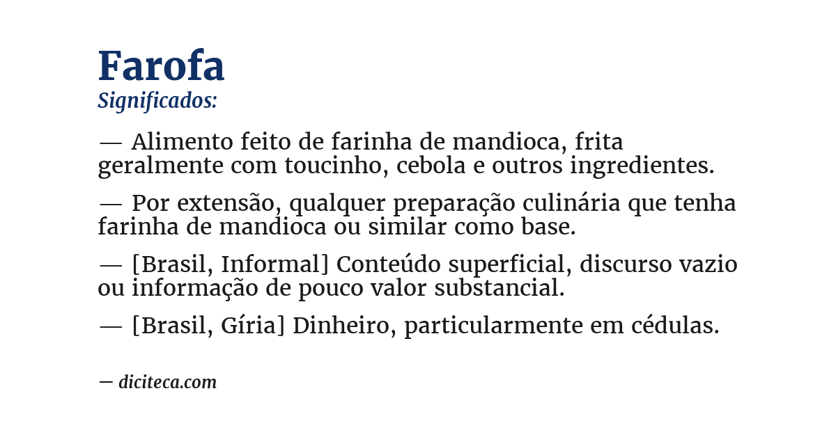 Significado de farofa