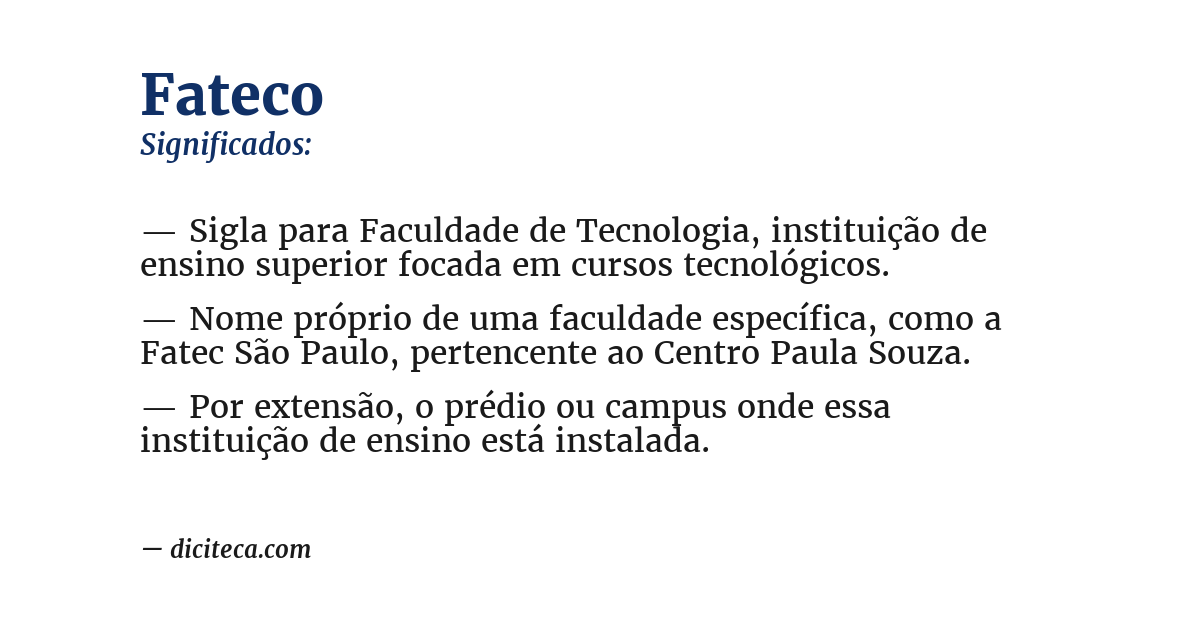 Significado de fateco