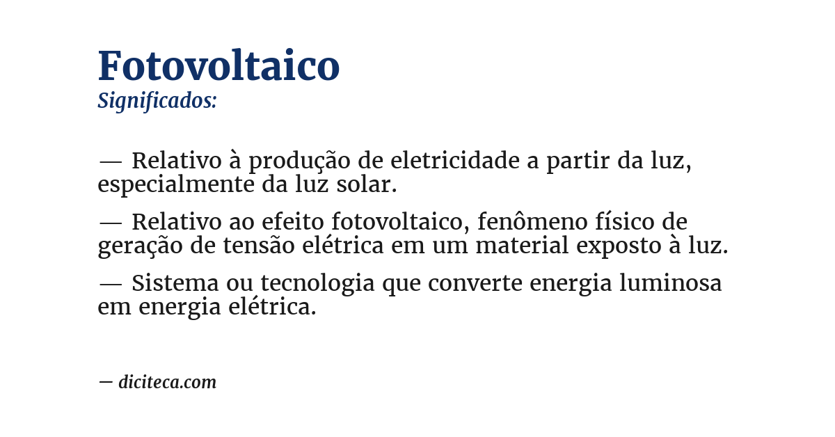 Significado de fotovoltaico