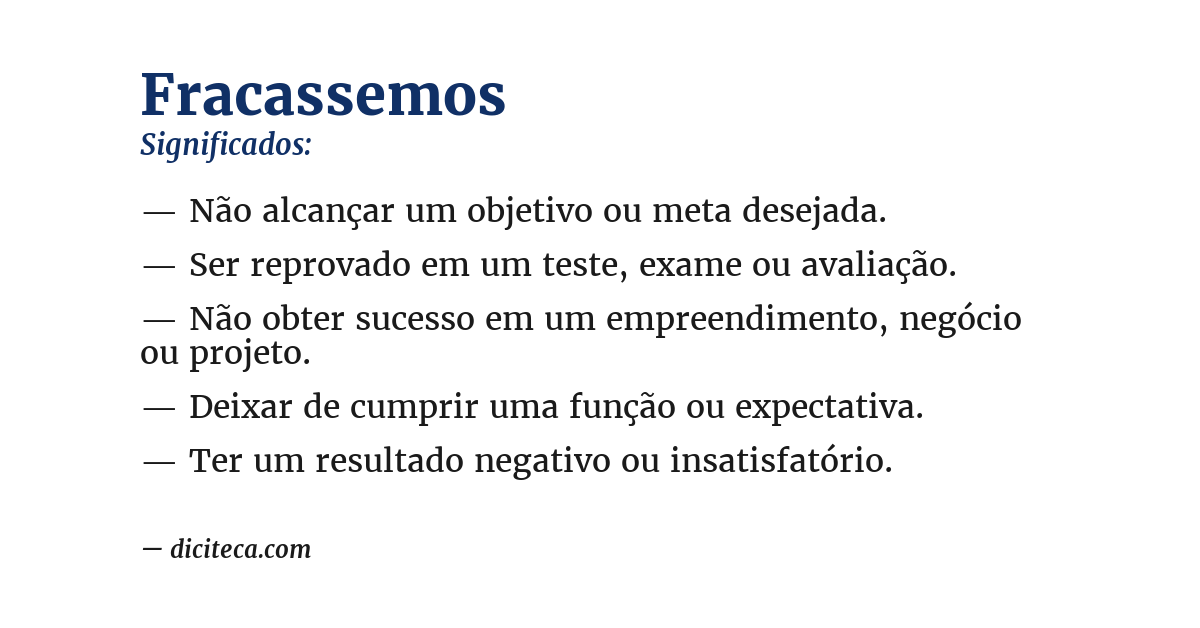 Significado de fracassemos