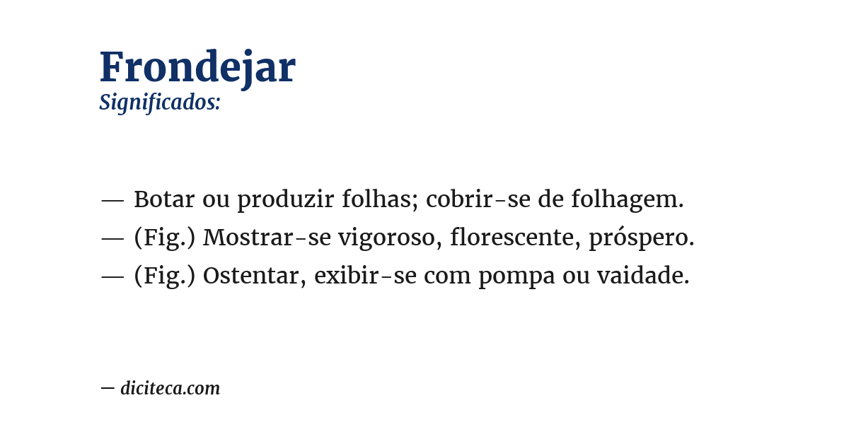 Significado de frondejar