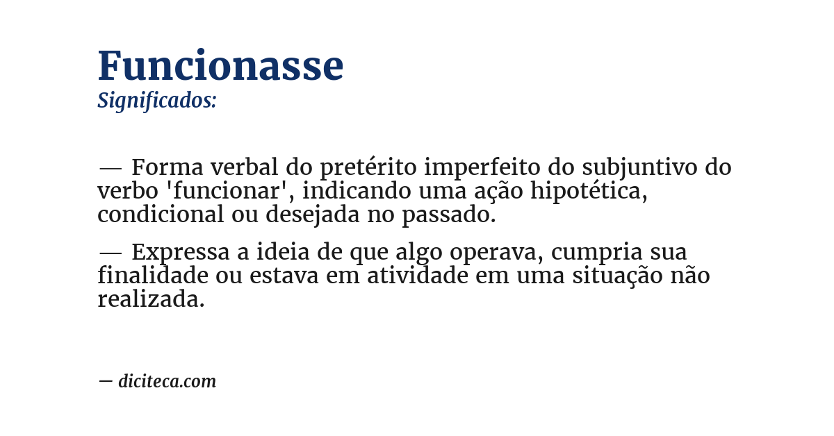 Significado de funcionasse