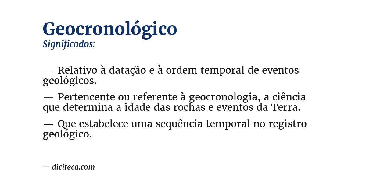 Significado de geocronológico
