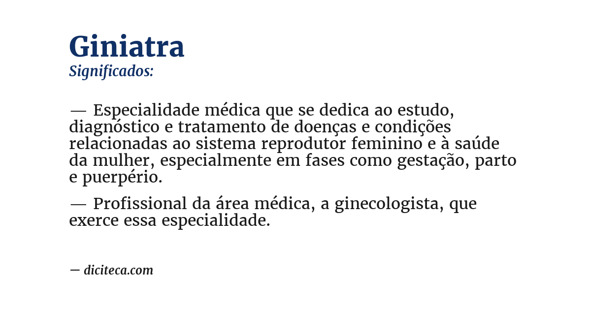 Significado de giniatra