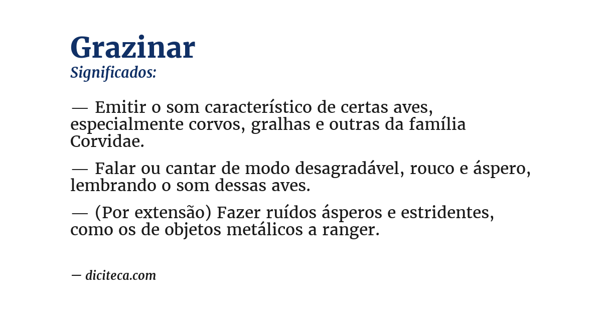 Significado de grazinar