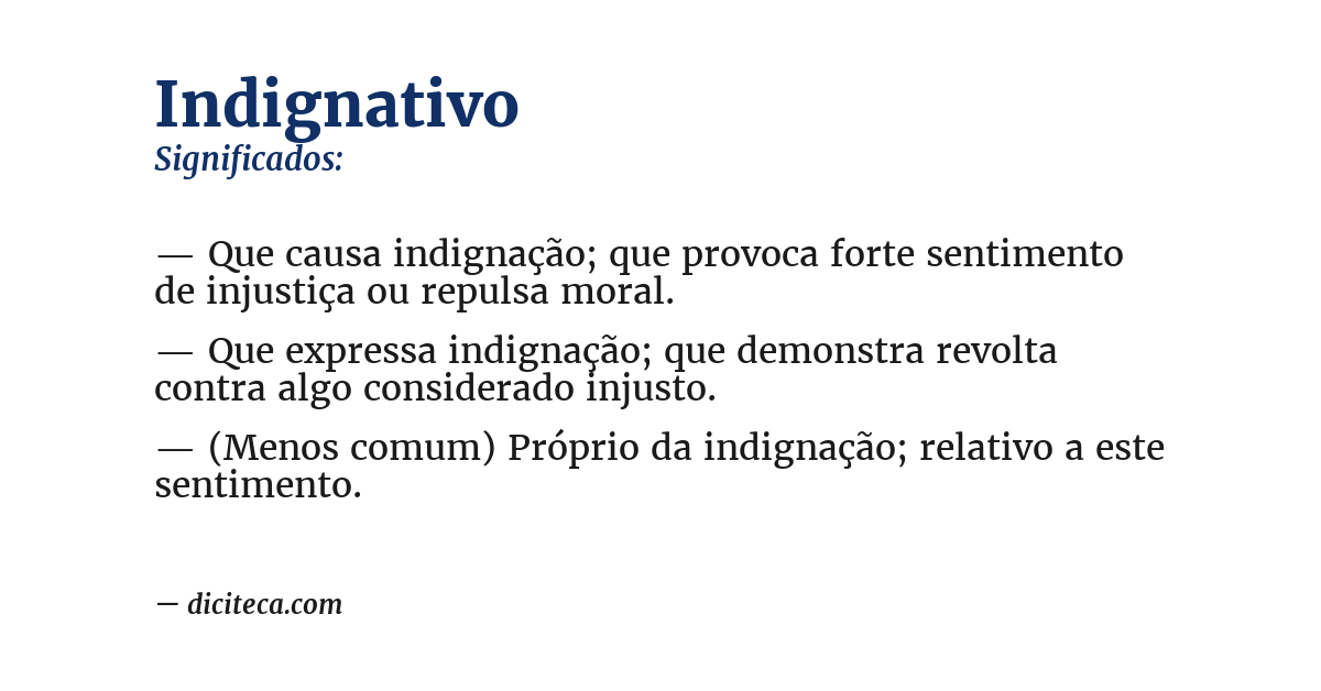 Significado de indignativo