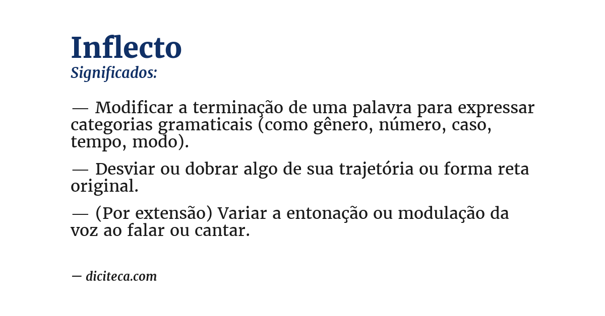 Significado de inflecto