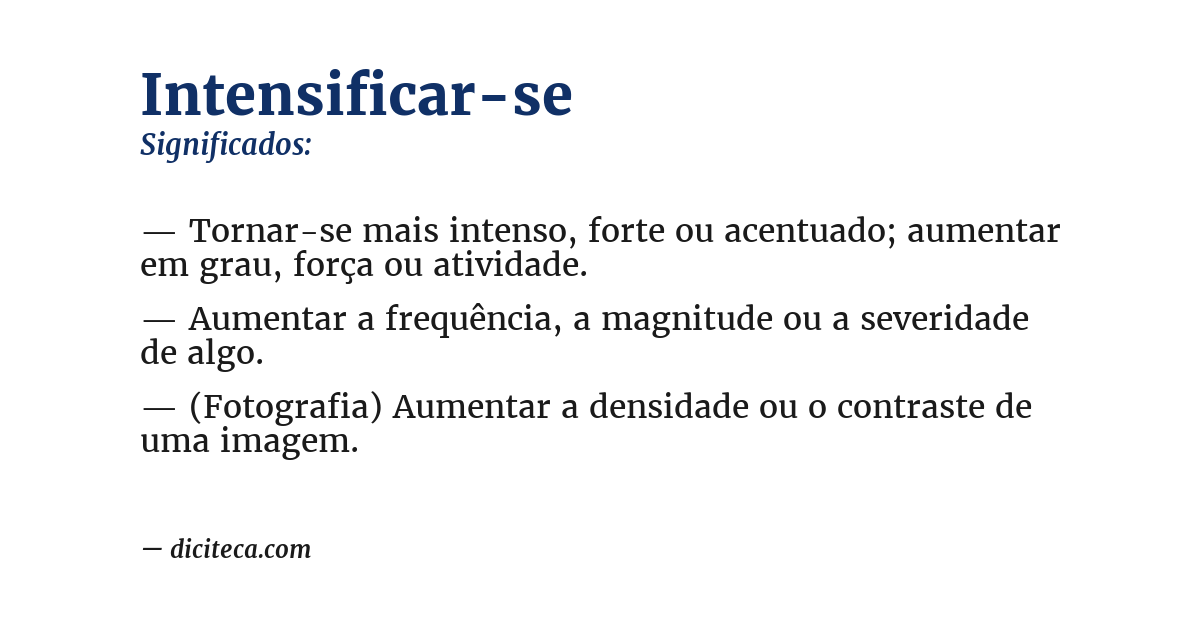 Significado de intensificar-se