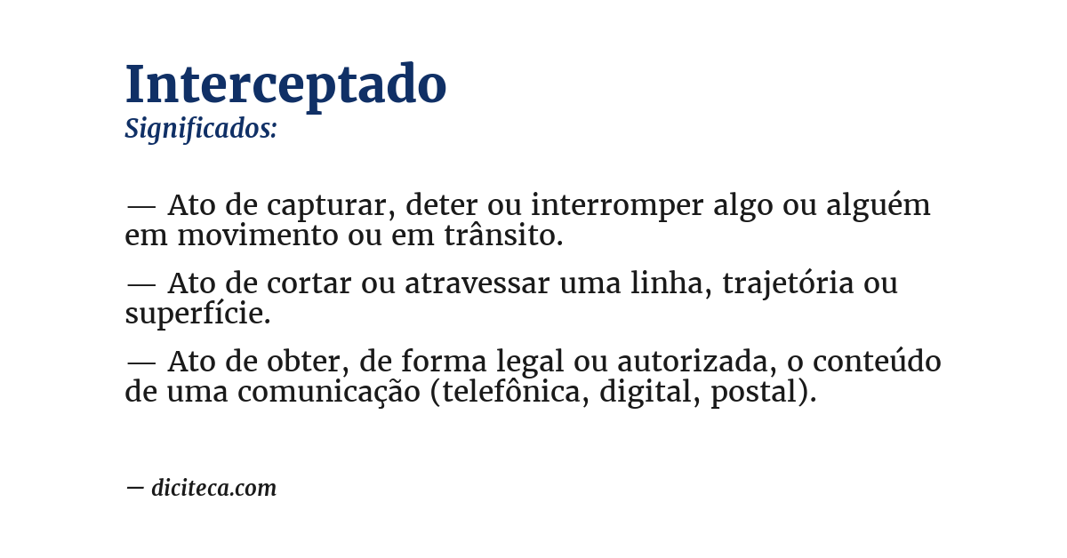 Significado de interceptado