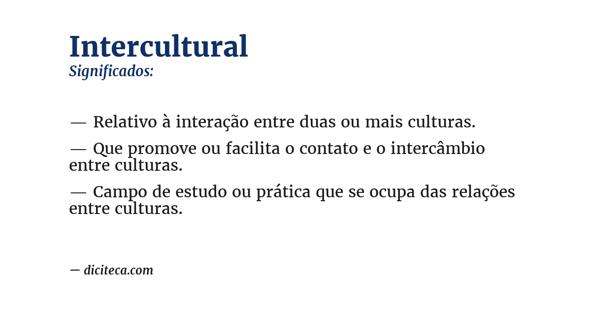 Significado de intercultural
