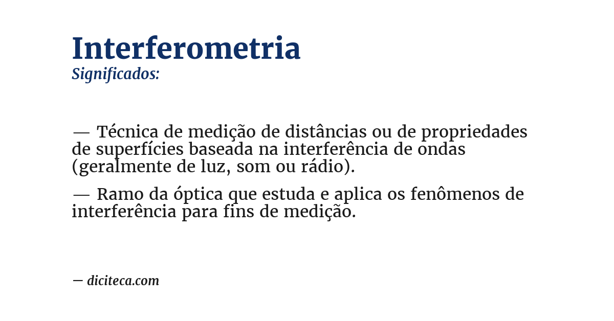 Significado de interferometria